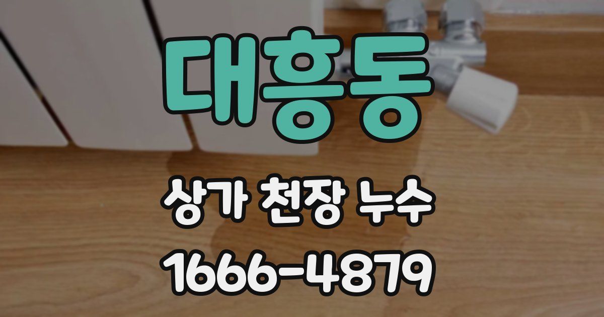 대흥동 상가 천장 누수