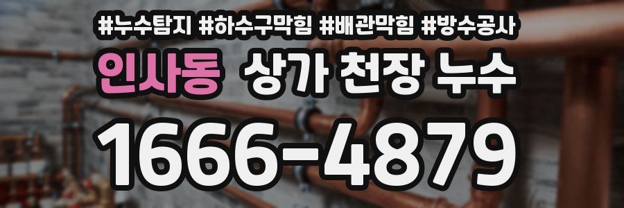 인사동 상가 천장 누수