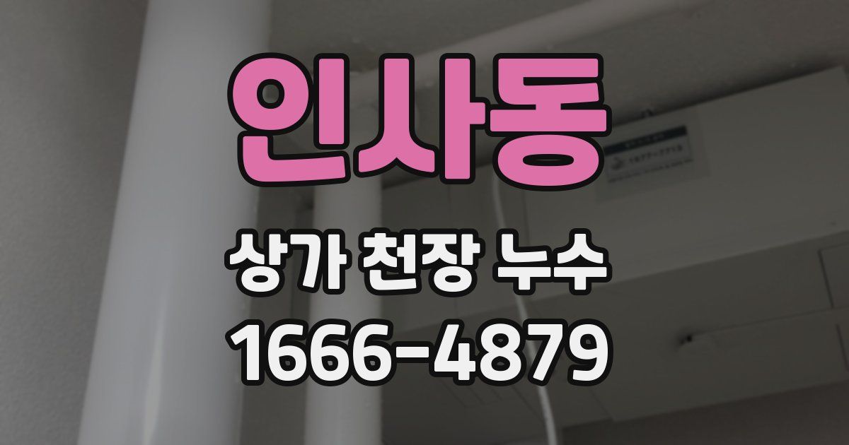 인사동 상가 천장 누수