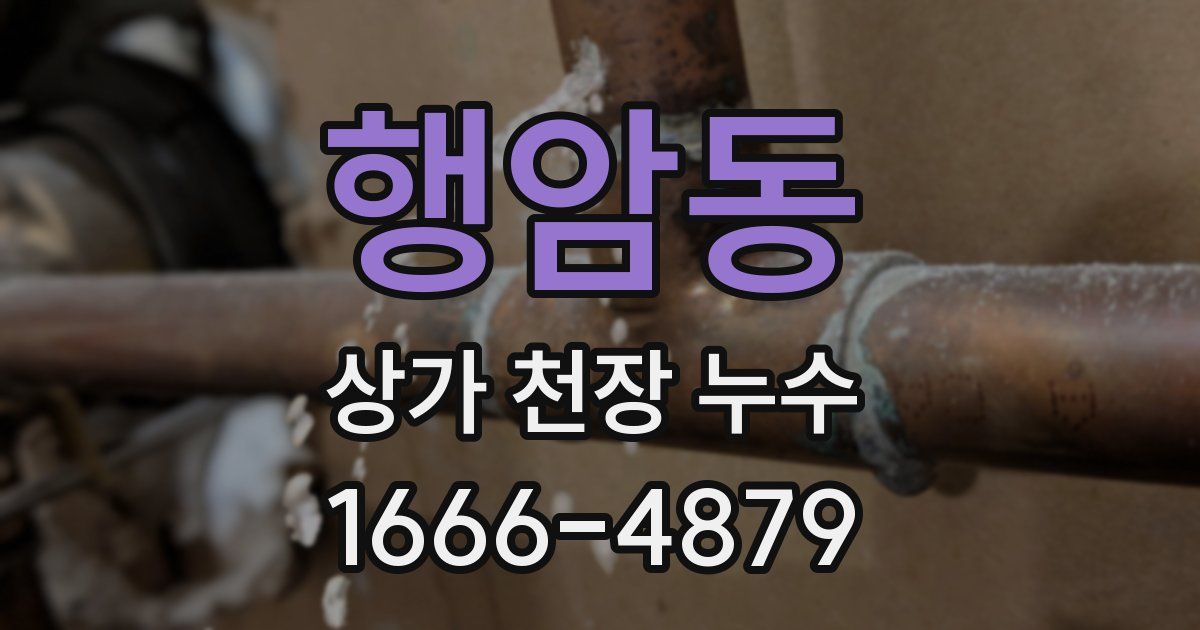 행암동 상가 천장 누수