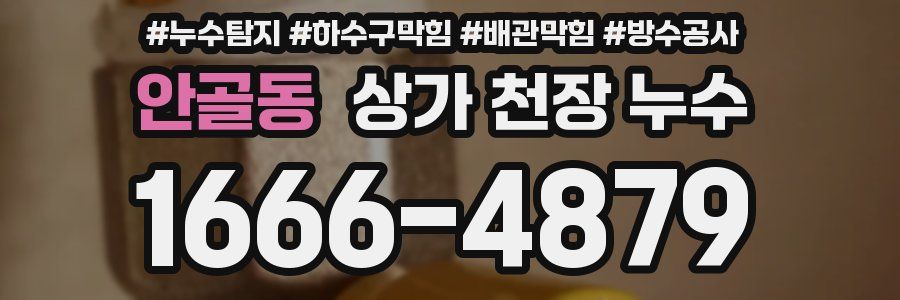 안골동 상가 천장 누수