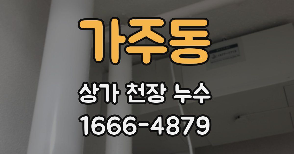 가주동 상가 천장 누수