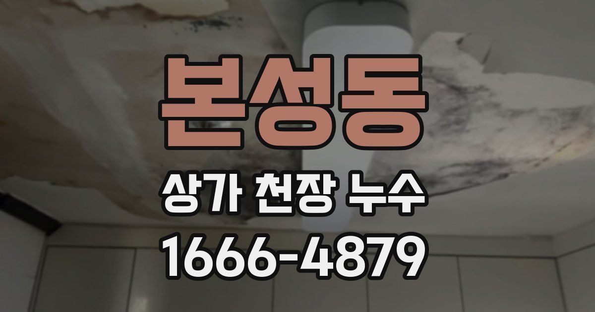 본성동 상가 천장 누수