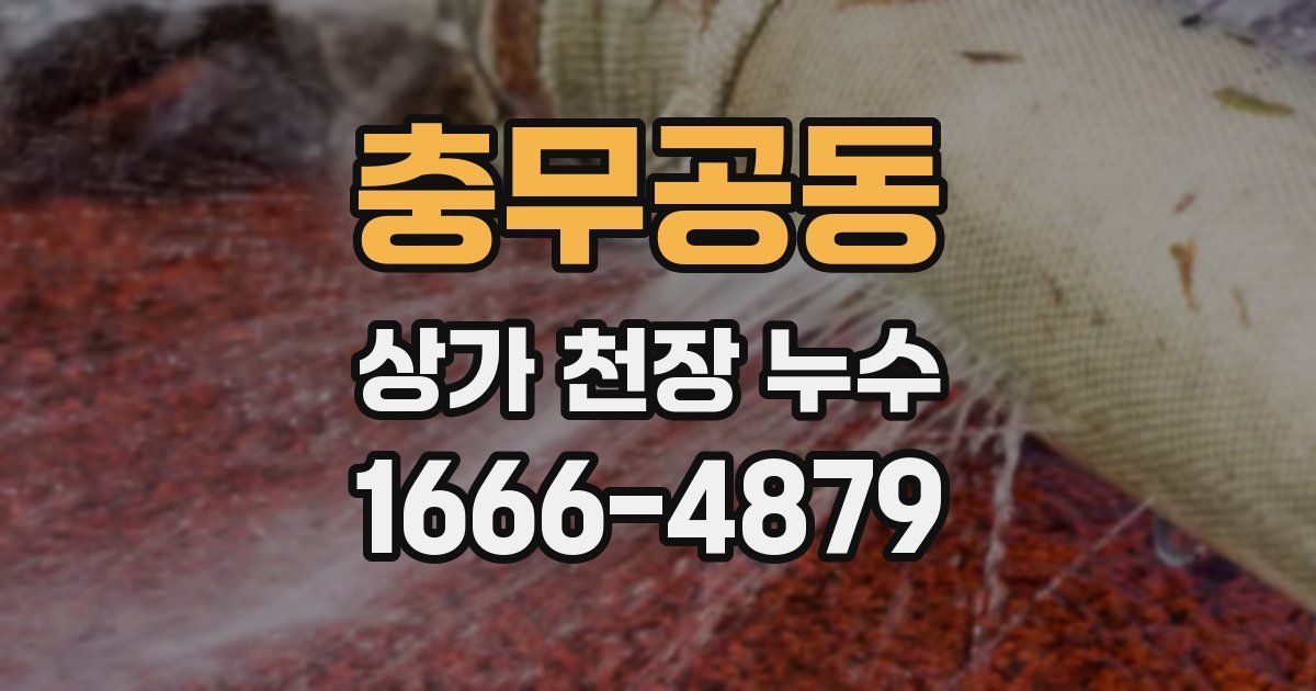 충무공동 상가 천장 누수
