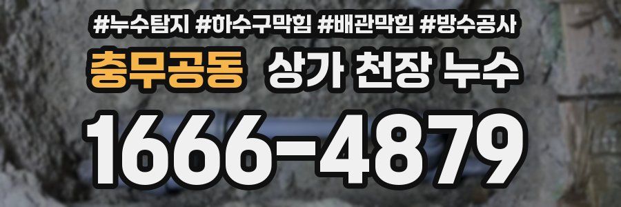 충무공동 상가 천장 누수