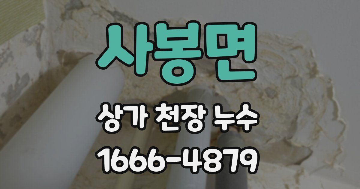 사봉면 상가 천장 누수