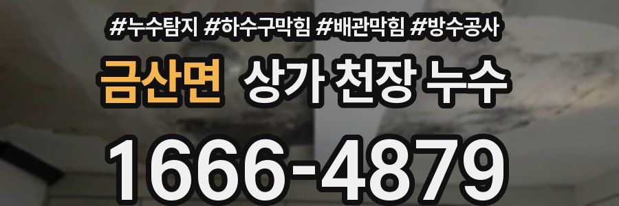 금산면 상가 천장 누수