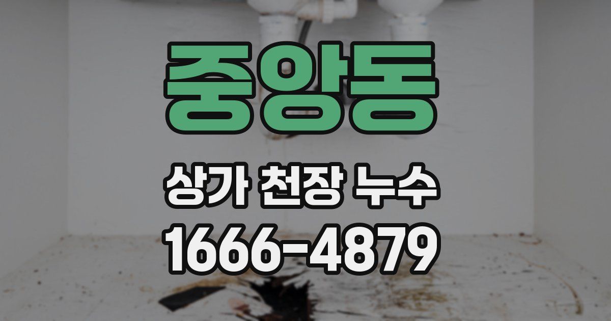 중앙동 상가 천장 누수