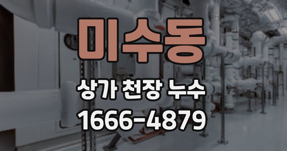 미수동 상가 천장 누수