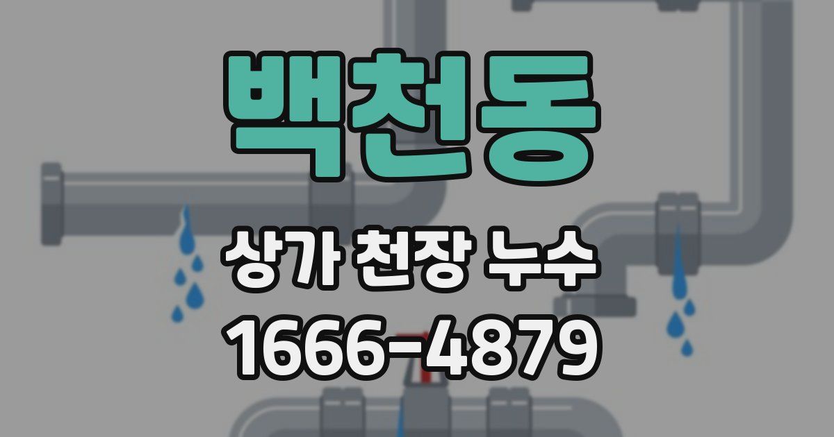 백천동 상가 천장 누수