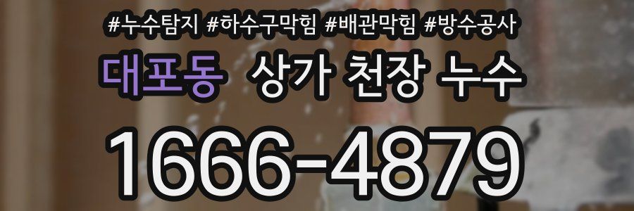 대포동 상가 천장 누수