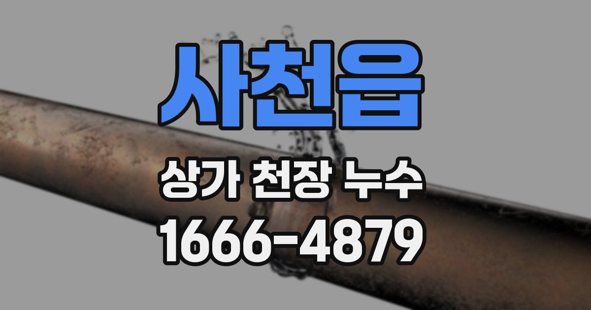 사천읍 상가 천장 누수