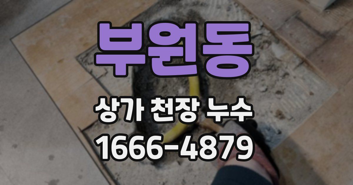 부원동 상가 천장 누수