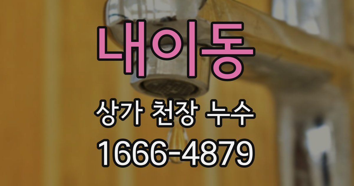 내이동 상가 천장 누수