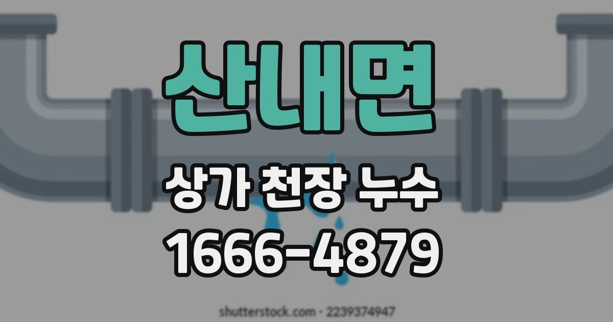 산내면 상가 천장 누수