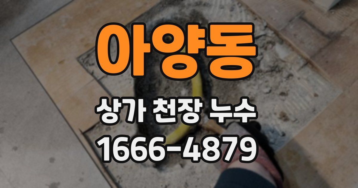 아양동 상가 천장 누수