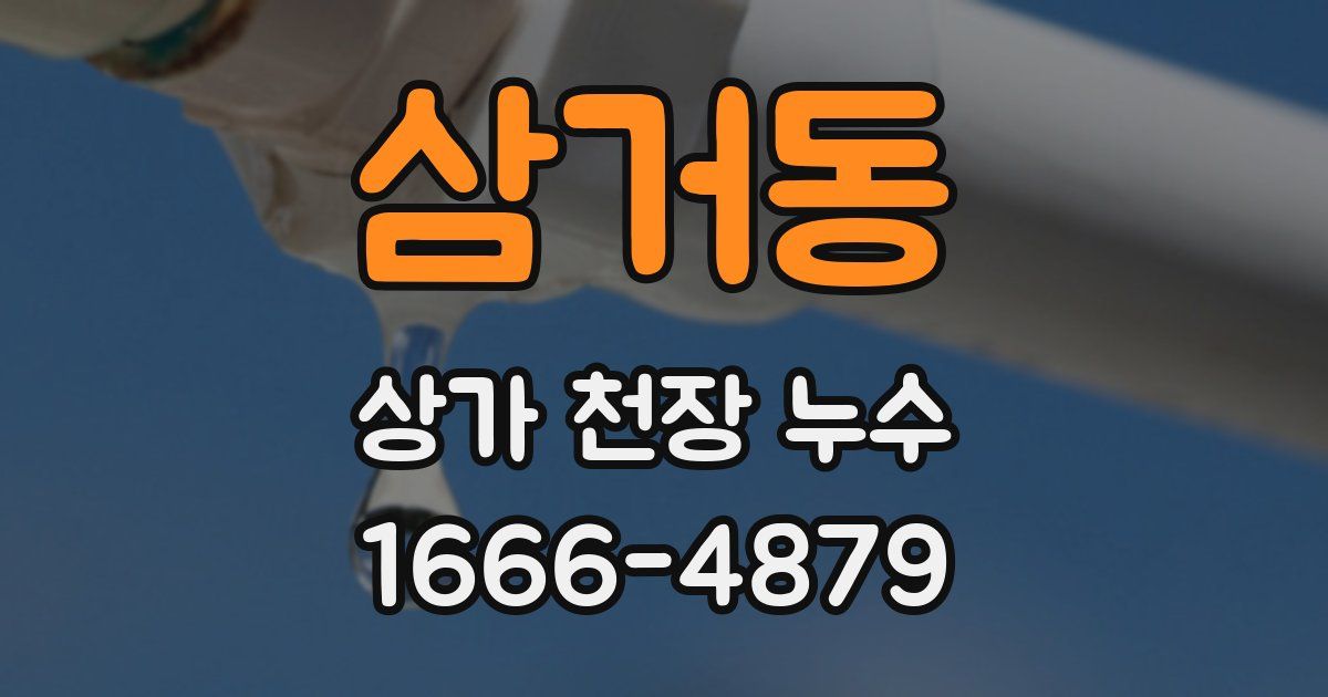 삼거동 상가 천장 누수