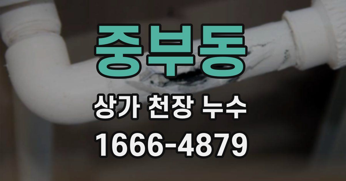 중부동 상가 천장 누수