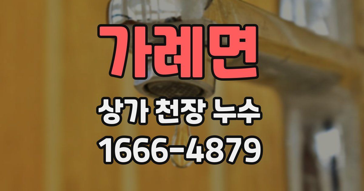 가례면 상가 천장 누수