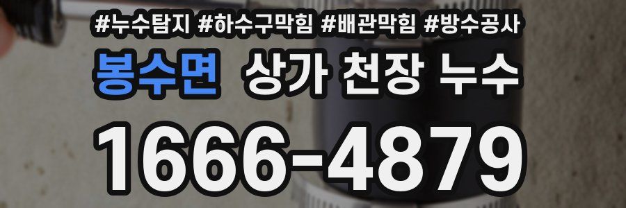 봉수면 상가 천장 누수