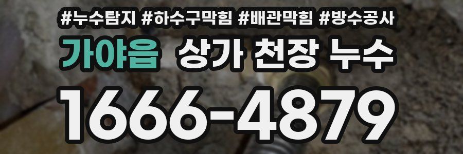 가야읍 상가 천장 누수