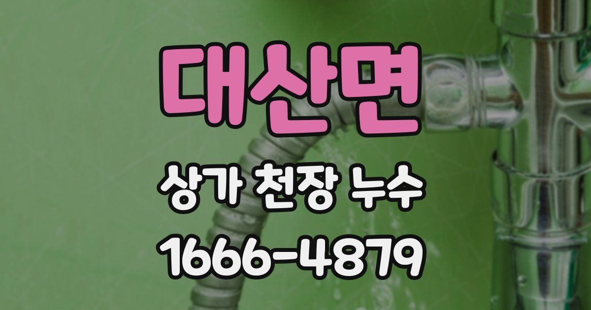 대산면 상가 천장 누수