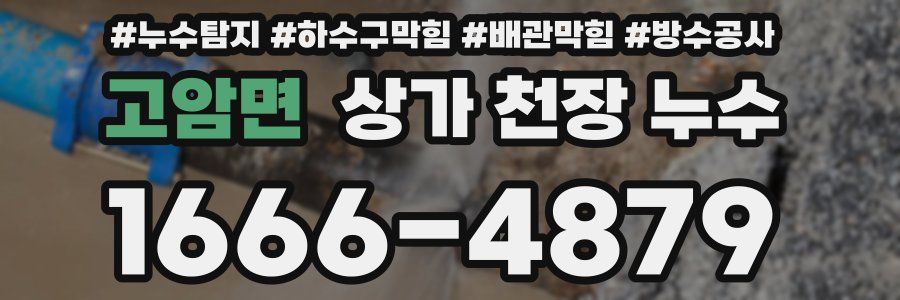 고암면 상가 천장 누수