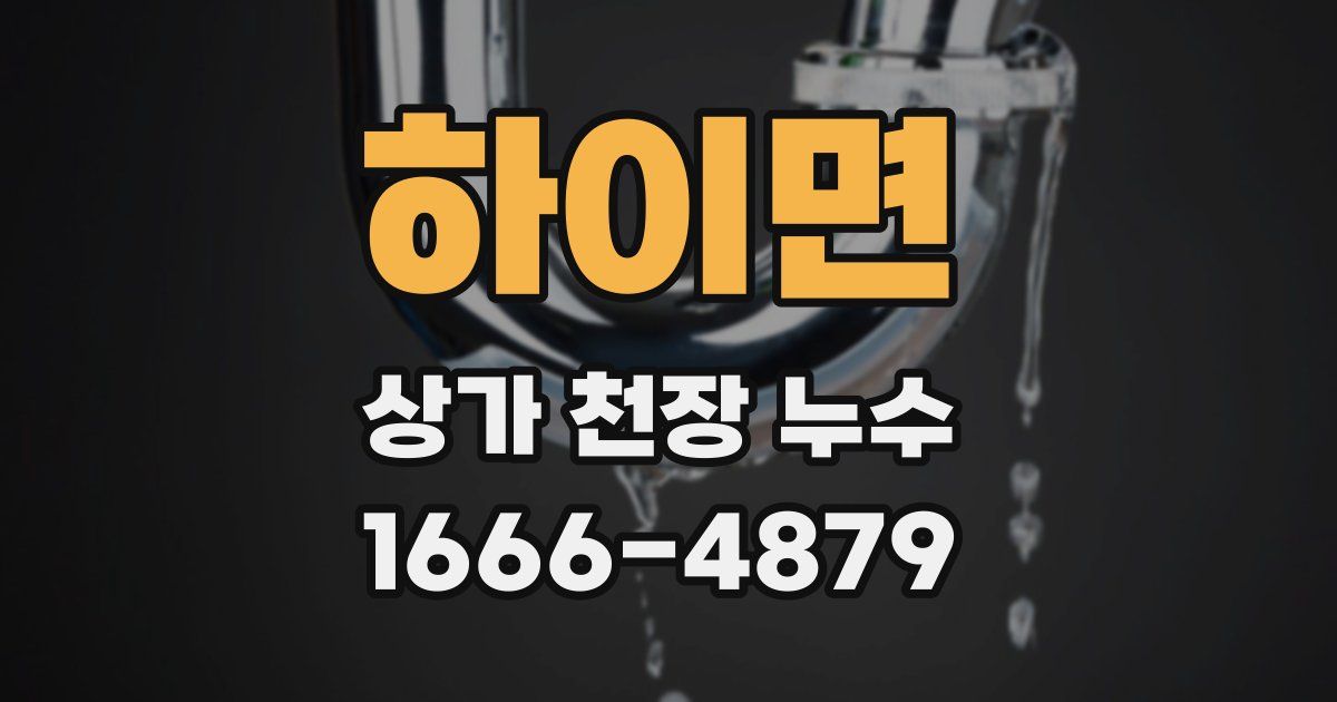하이면 상가 천장 누수