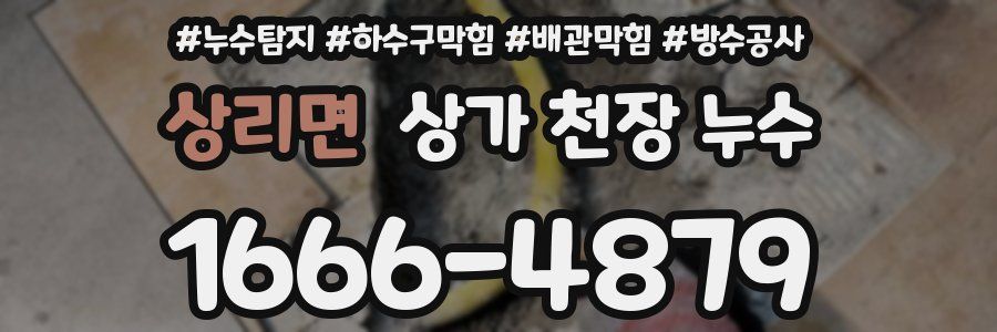 상리면 상가 천장 누수