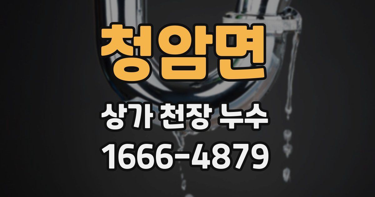 청암면 상가 천장 누수