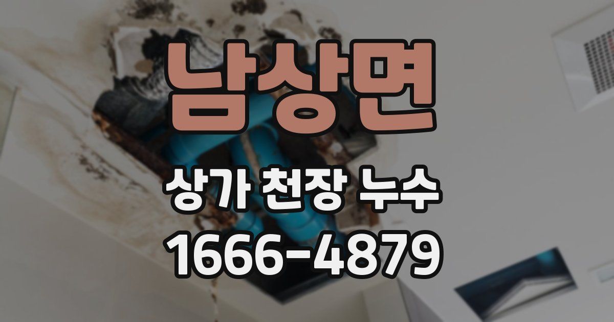 남상면 상가 천장 누수