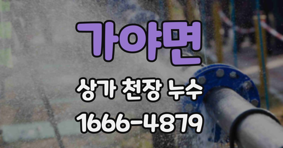 가야면 상가 천장 누수