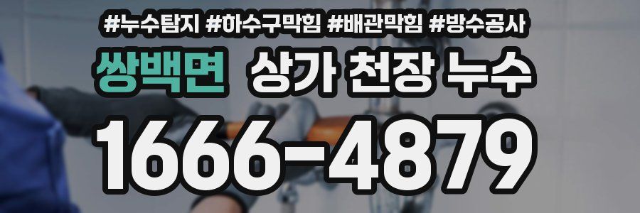 쌍백면 상가 천장 누수