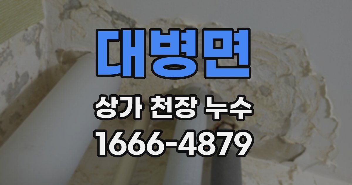 대병면 상가 천장 누수