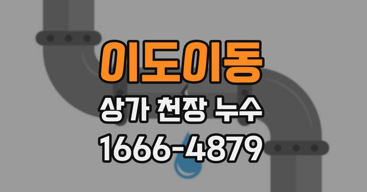 이도이동 상가 천장 누수