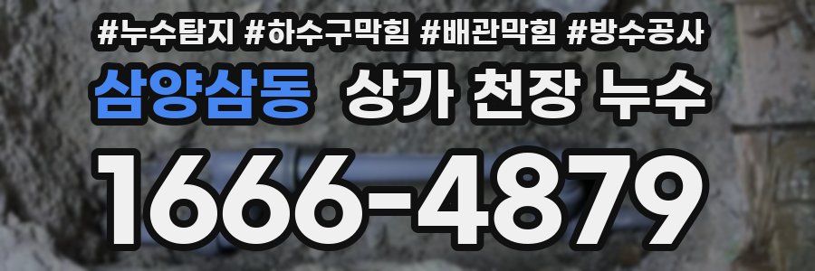 삼양삼동 상가 천장 누수