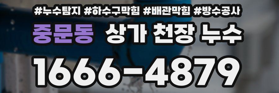 중문동 상가 천장 누수