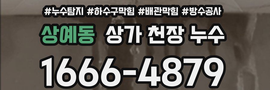 상예동 상가 천장 누수