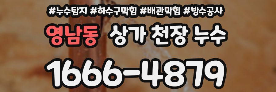 영남동 상가 천장 누수
