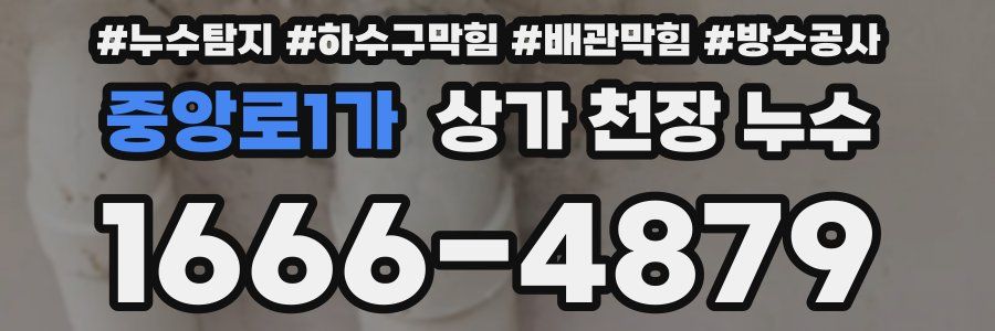 중앙로1가 상가 천장 누수