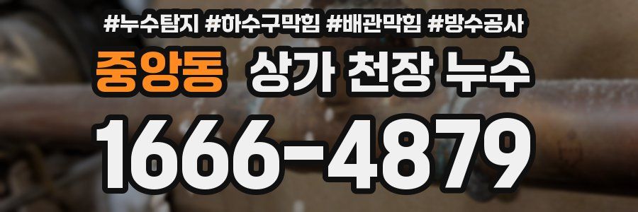 중앙동 상가 천장 누수