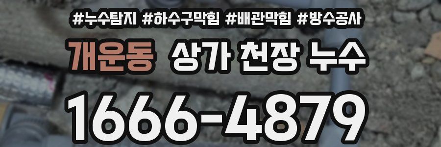 개운동 상가 천장 누수