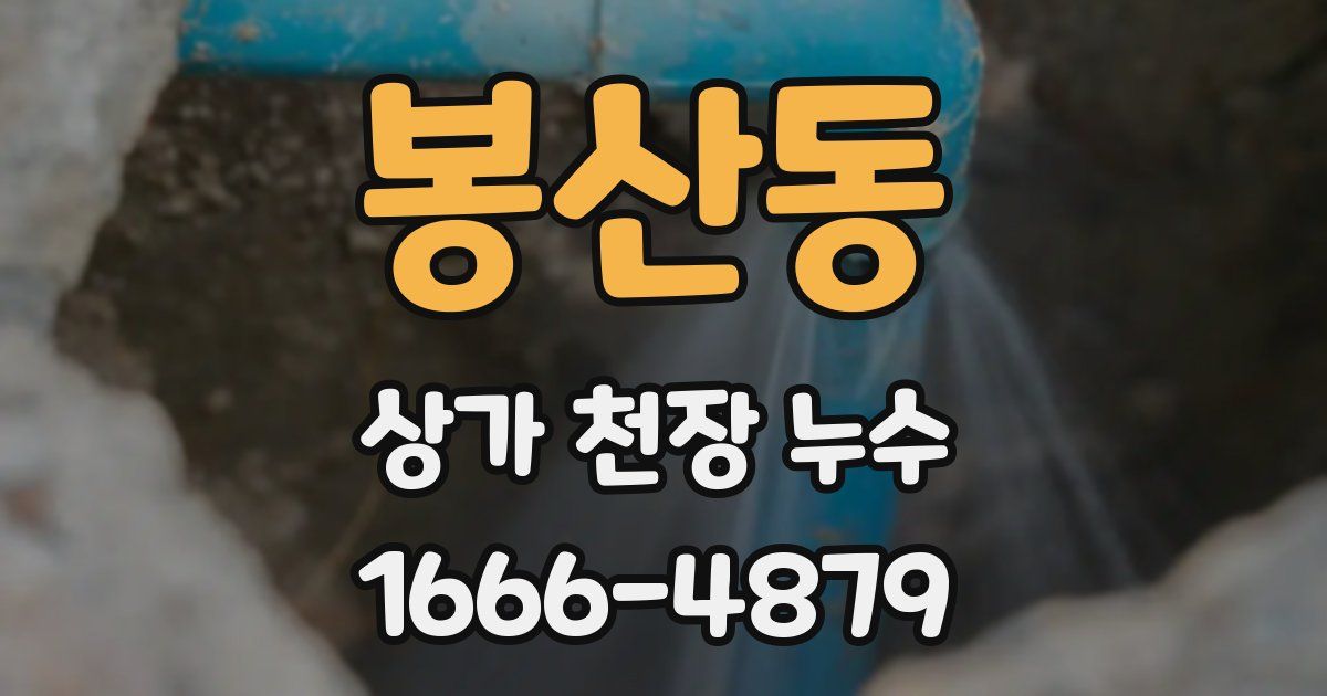 봉산동 상가 천장 누수