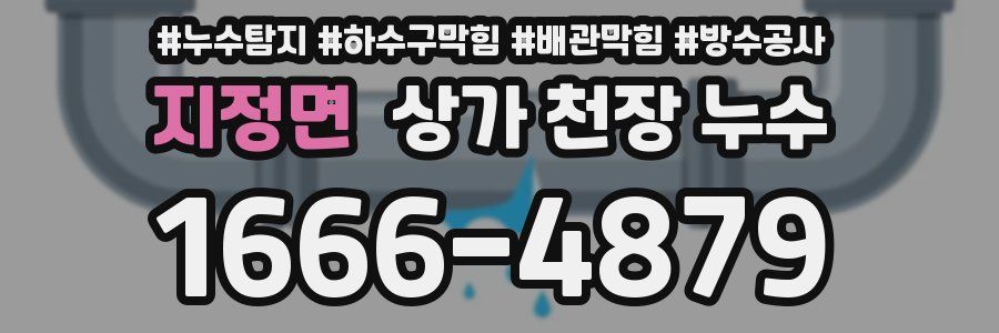 지정면 상가 천장 누수