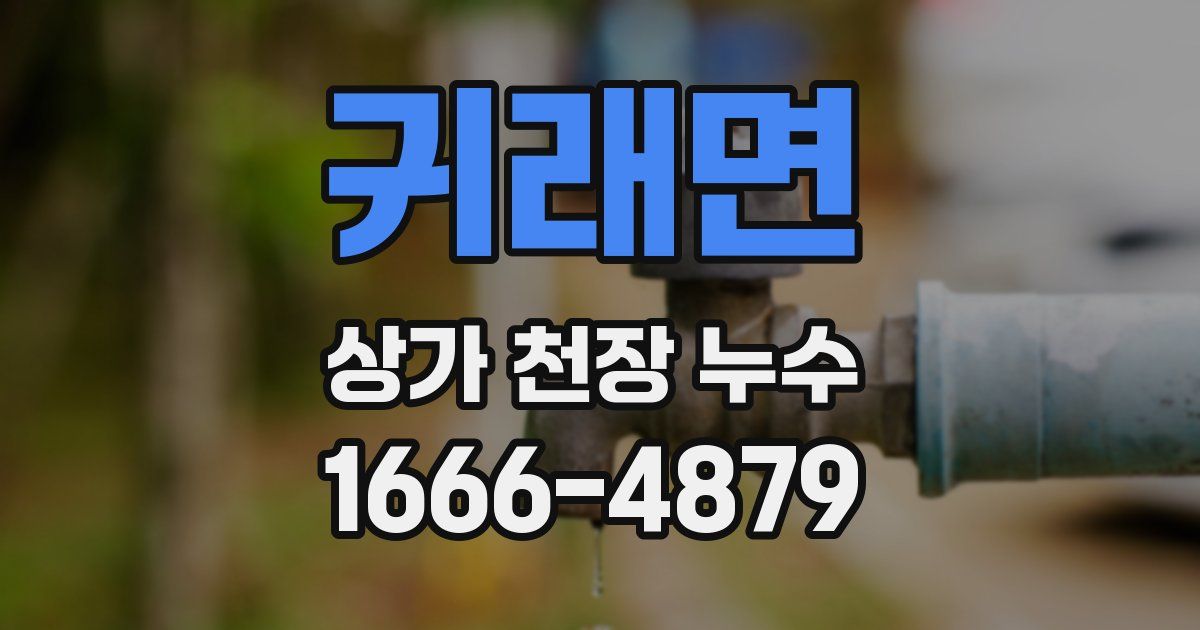 귀래면 상가 천장 누수
