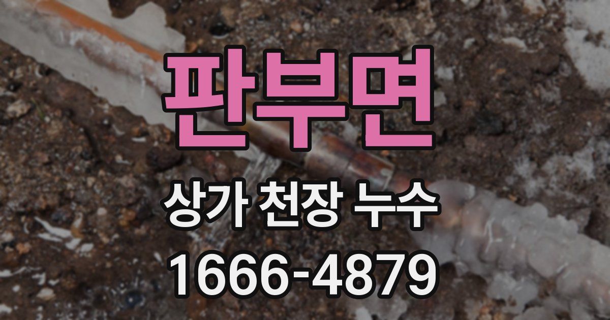 판부면 상가 천장 누수