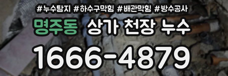 명주동 상가 천장 누수