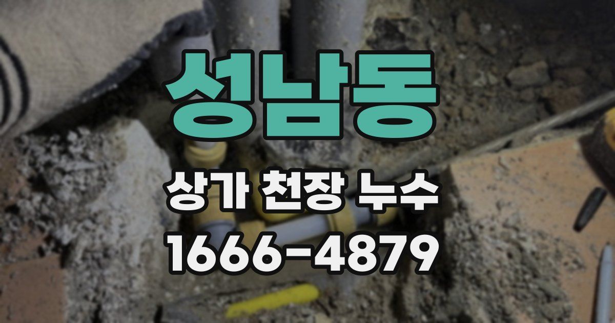 성남동 상가 천장 누수