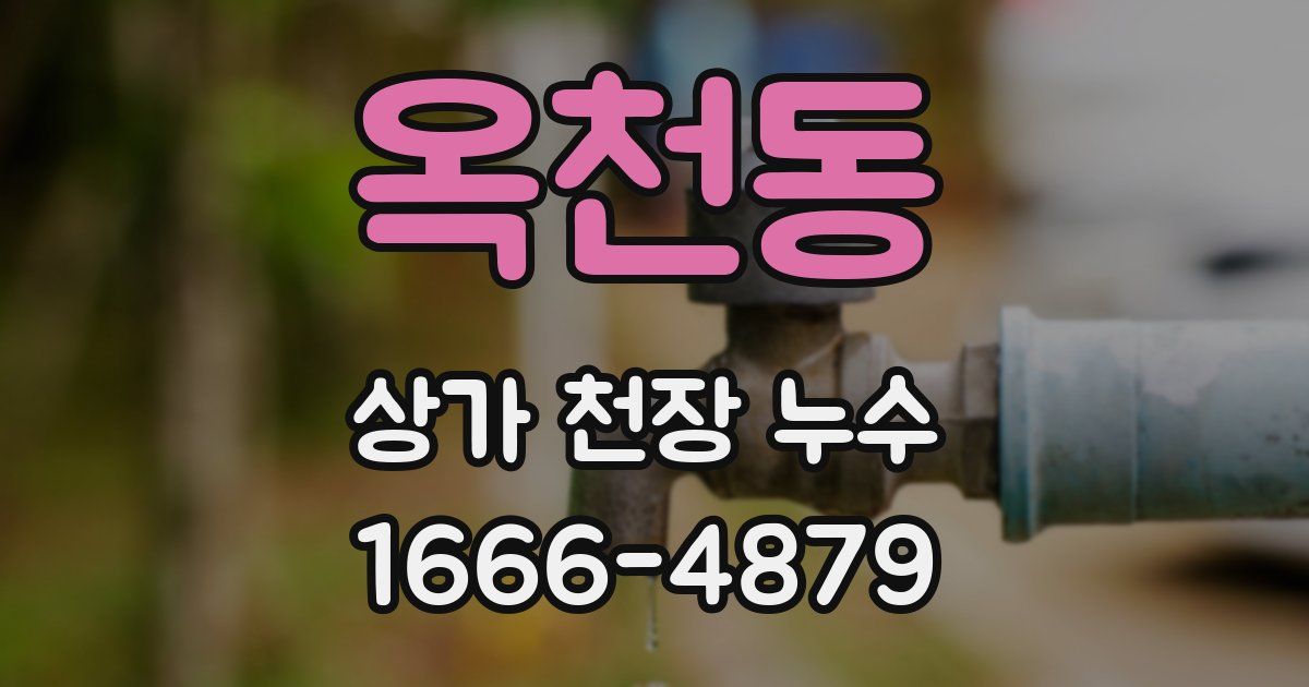 옥천동 상가 천장 누수