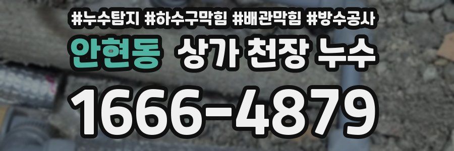 안현동 상가 천장 누수
